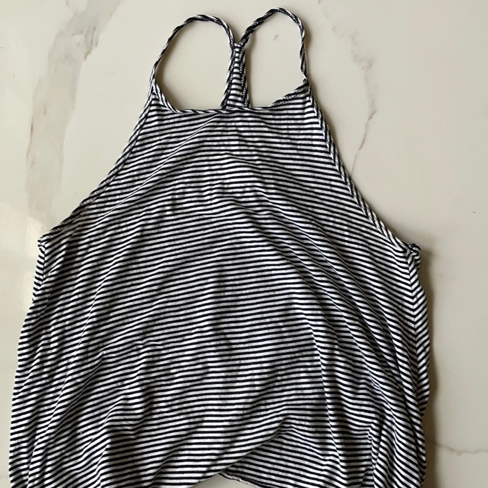 Hollister Striped Halter Top High Neck Crop